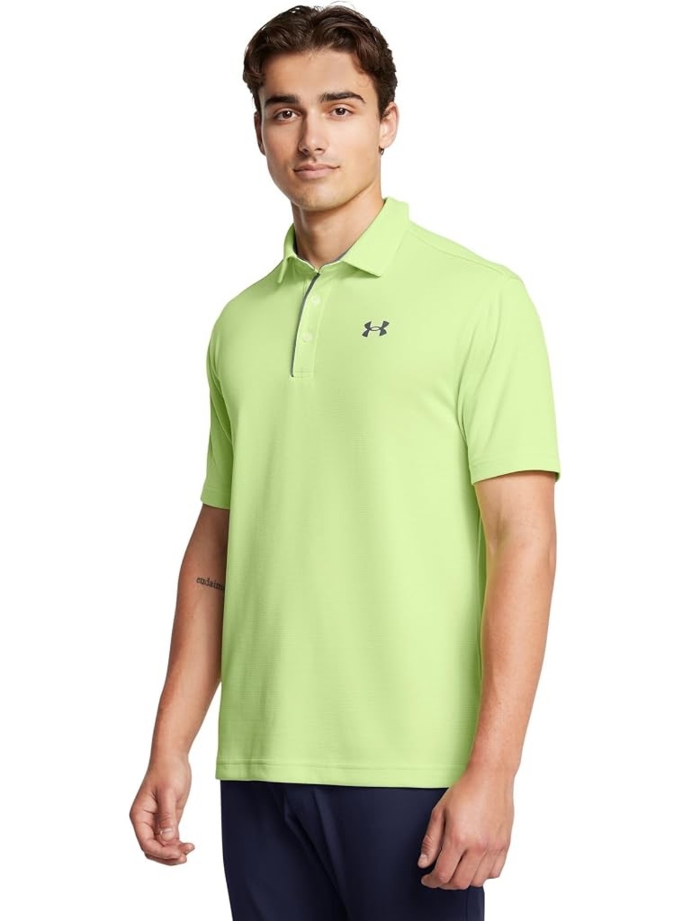 Under Armor HeatGear Loose Fit Lime Green Polo Shirt. Men’s Size Large